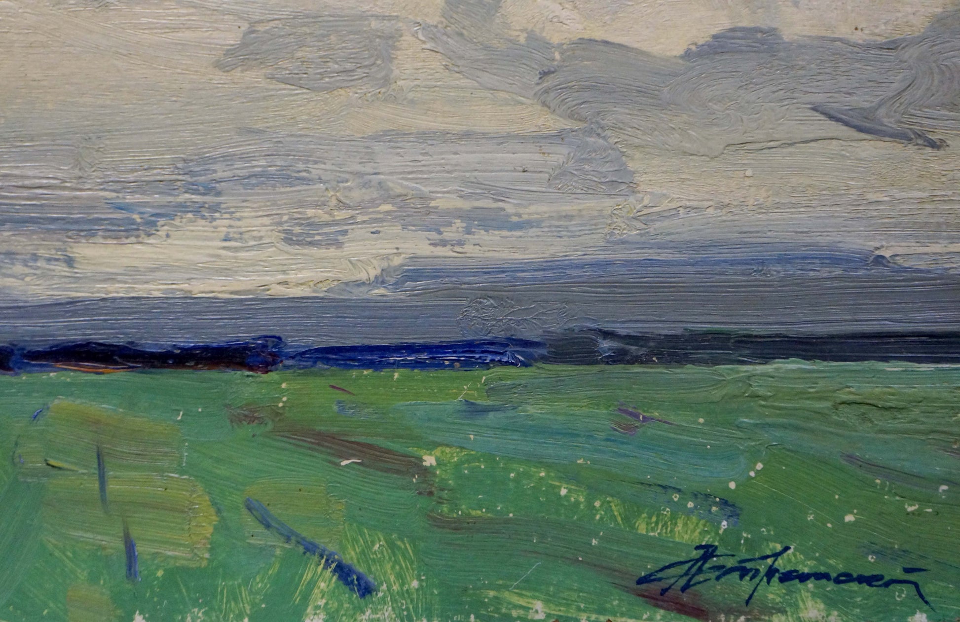Oil painting Its starting to rain by Stremsky Alexander Ivanovich