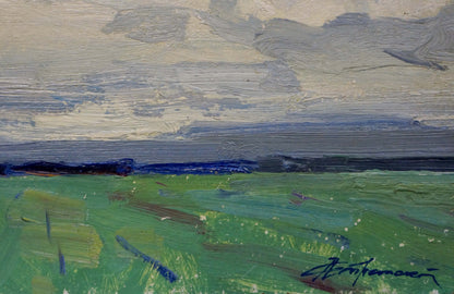 Oil painting Its starting to rain by Stremsky Alexander Ivanovich