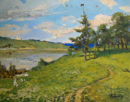 Oil painting by Turovetsky Leonid Markovich: vibrant summer landscape