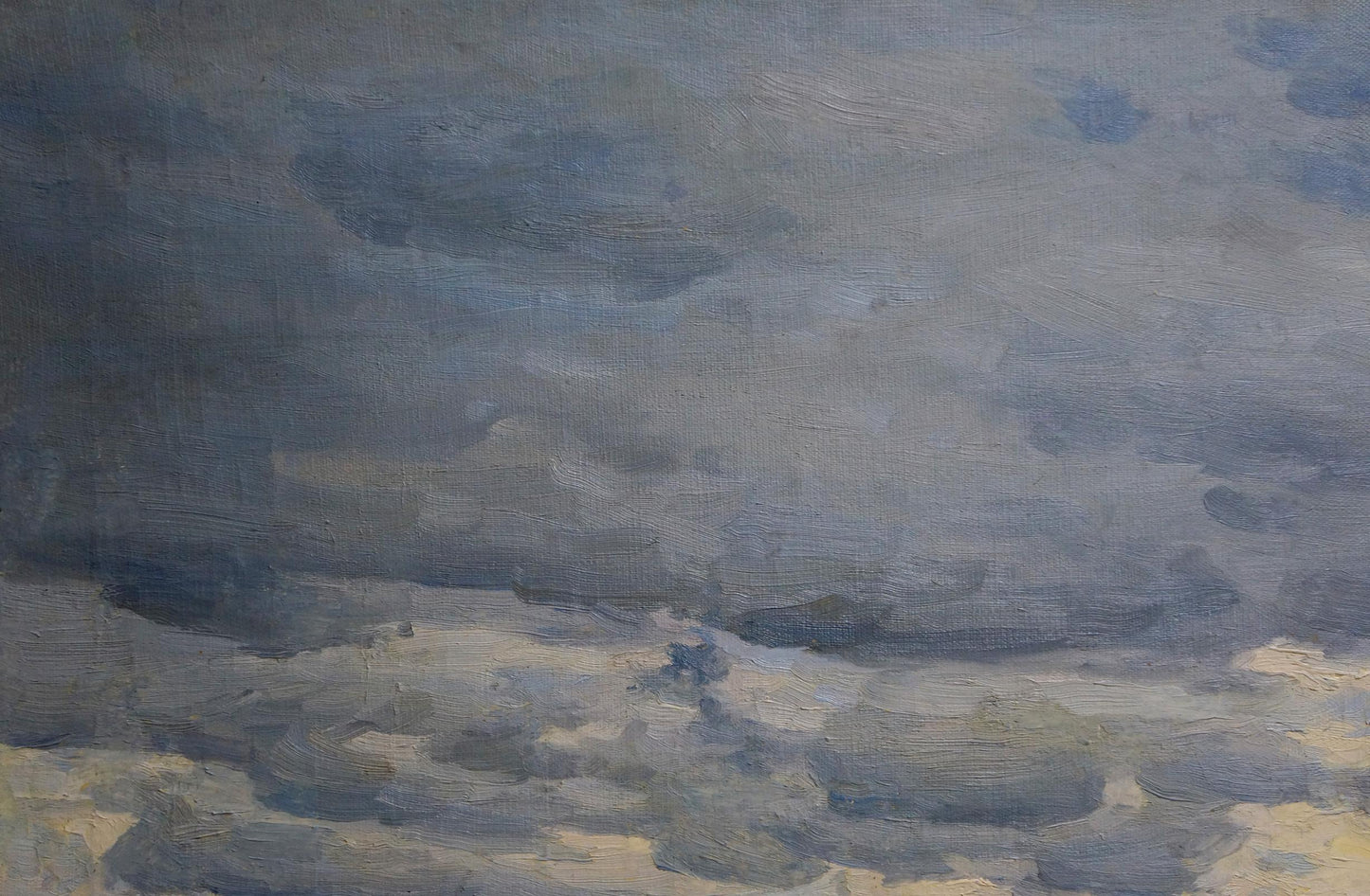 Oil painting To the Rain by Zhabinsky Leonid Andreevich moody cloudy sky