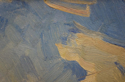 Oil painting New World by Gavrilyuk Nikolay Stepanovich textured canvas blue ochre brushstrokes