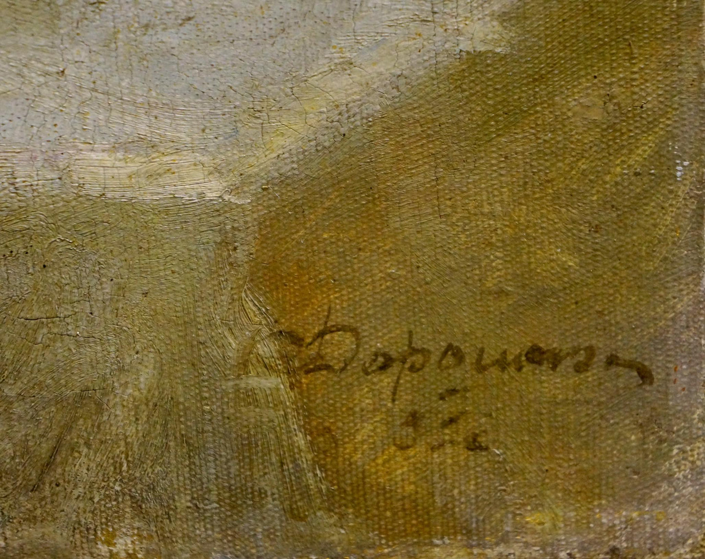Back of oil painting Still life by Doroshenko Sergey Vladimirovich with Dorofeev 1896 signature