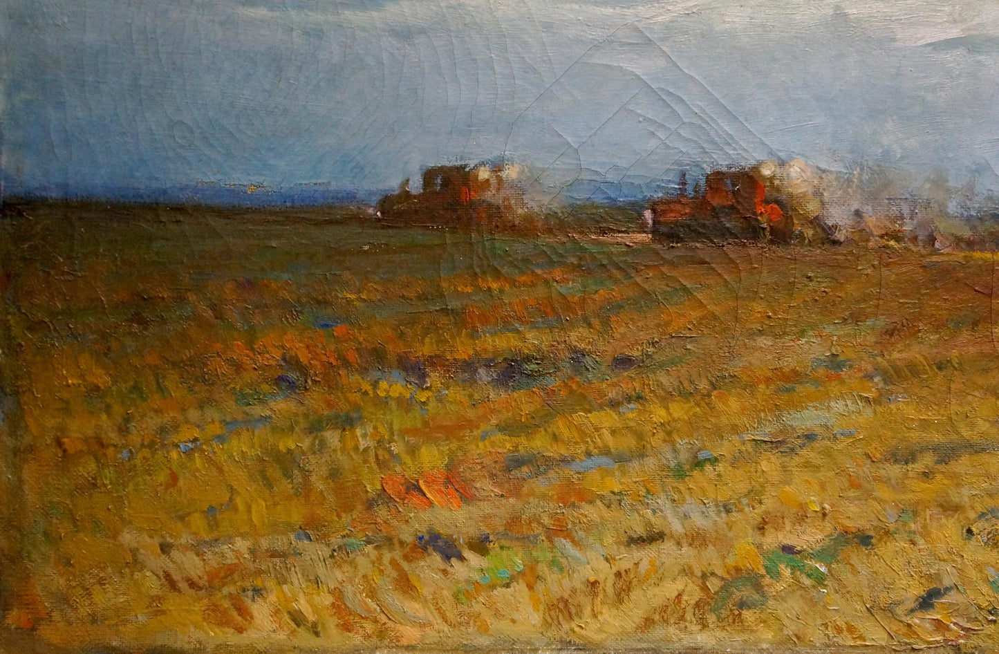 Oil painting of golden wheat field by Polonsky Evgeny Pavlovich