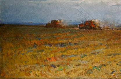 Oil painting of golden wheat field by Polonsky Evgeny Pavlovich
