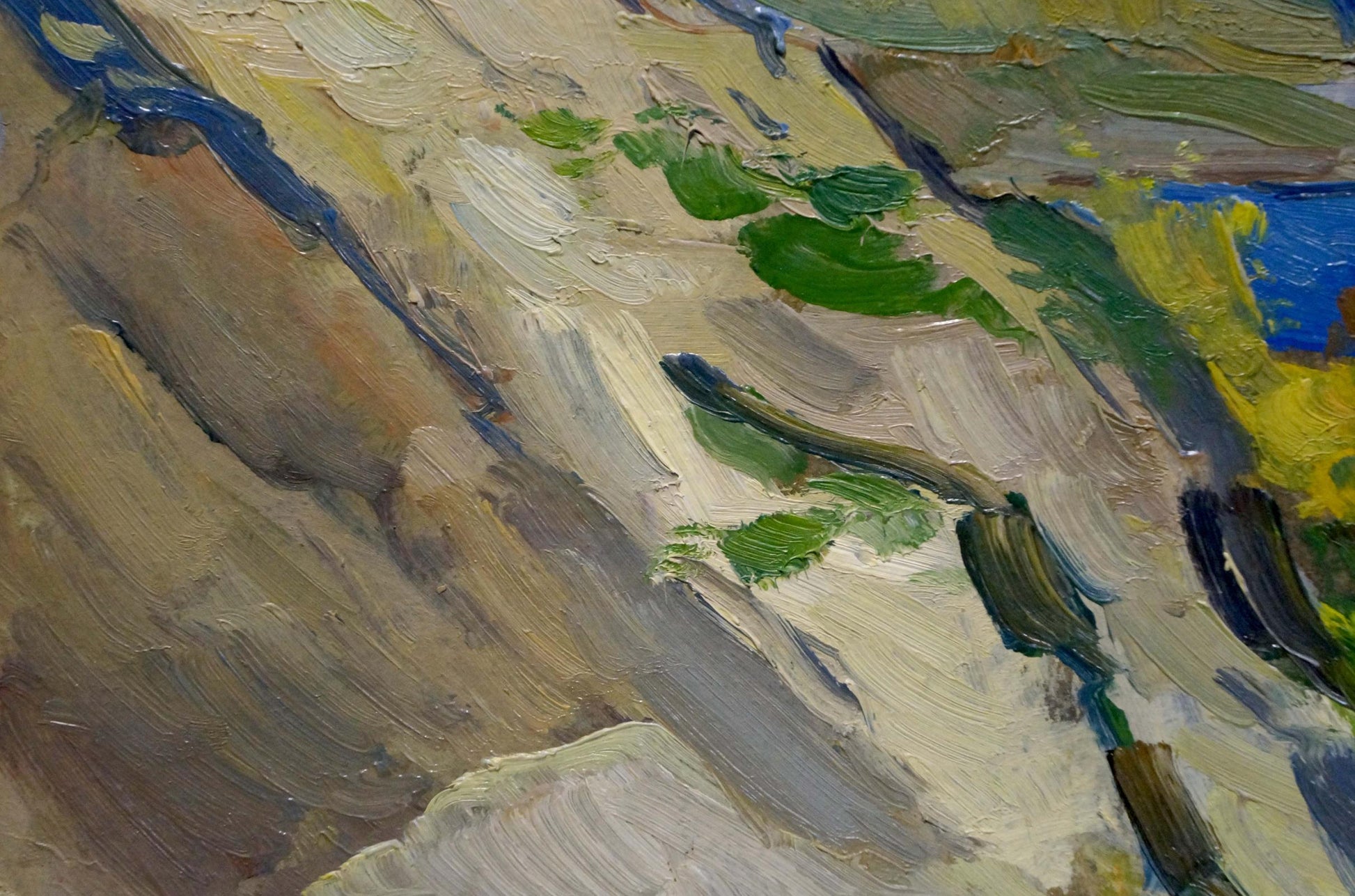 Impasto oil painting of cloudy river landscape by Nikolay Buryachok