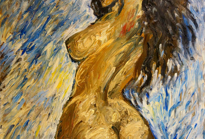 Oil painting portrait of female figure by Elena Shchekina
