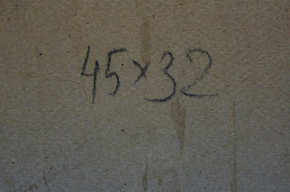 Black chalk markings of mothers portrait on textured concrete wall