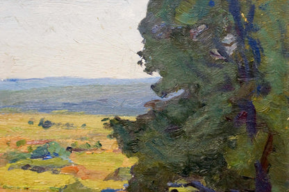 Oil painting Summer Gantman Moses Faybovich lush green tree textured landscape