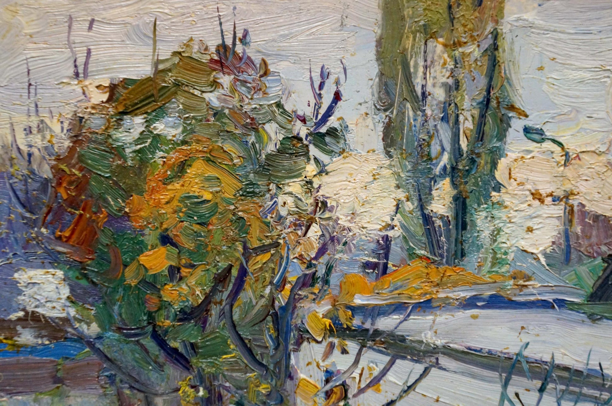Impasto oil painting of vibrant florals by Gantman Moses Faybovich