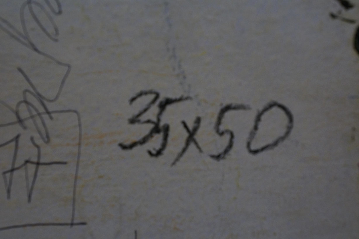 Handwritten ink markings on back of Gantman Moses Faybovich oil painting