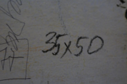 Handwritten ink markings on back of Gantman Moses Faybovich oil painting