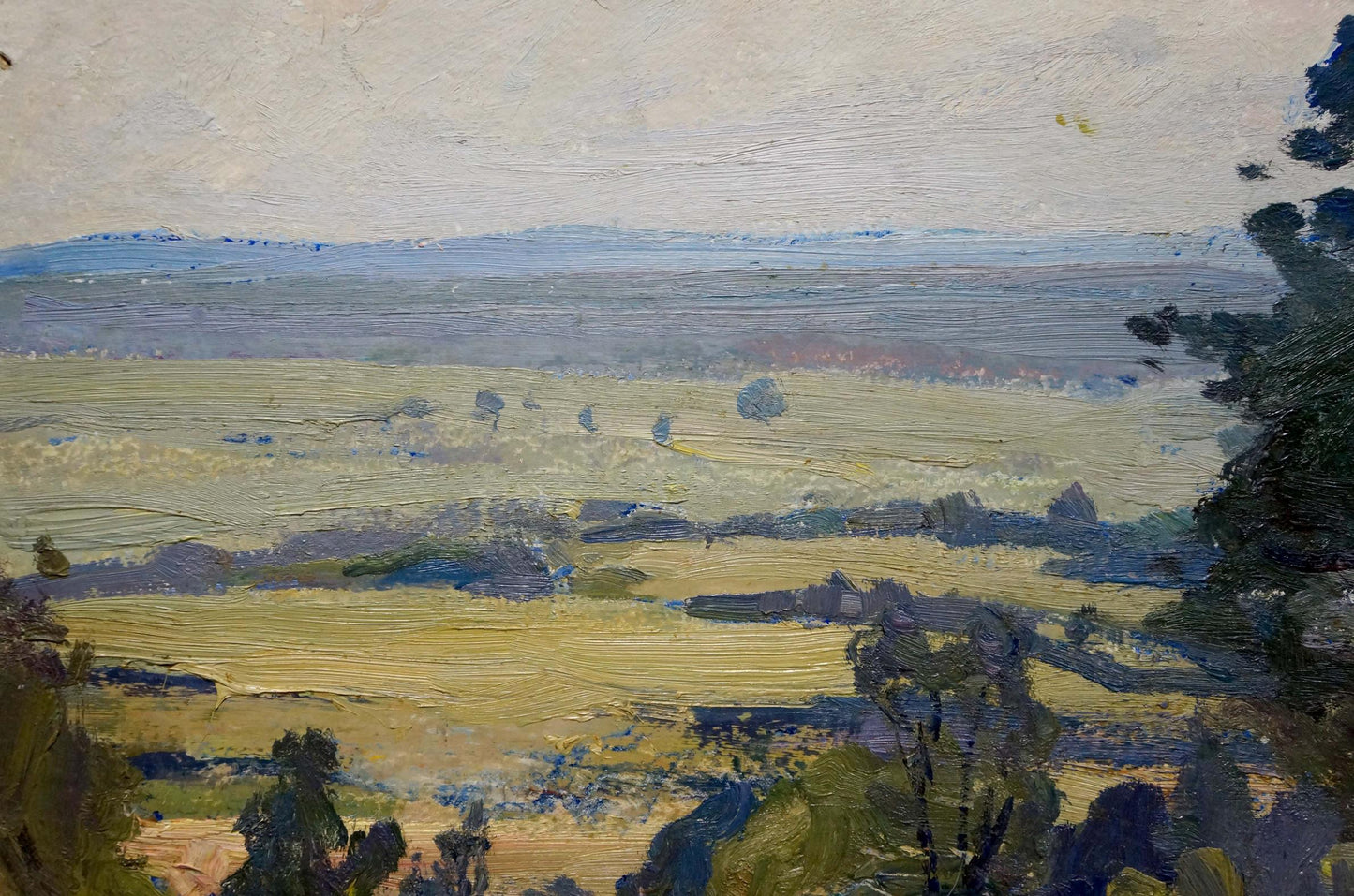 Oil painting Summer sunny day by Gantman Moses Faybovich serene landscape