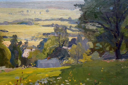 Vibrant impressionist oil painting by Gantman Moses Faybovich: summer sunny day landscape