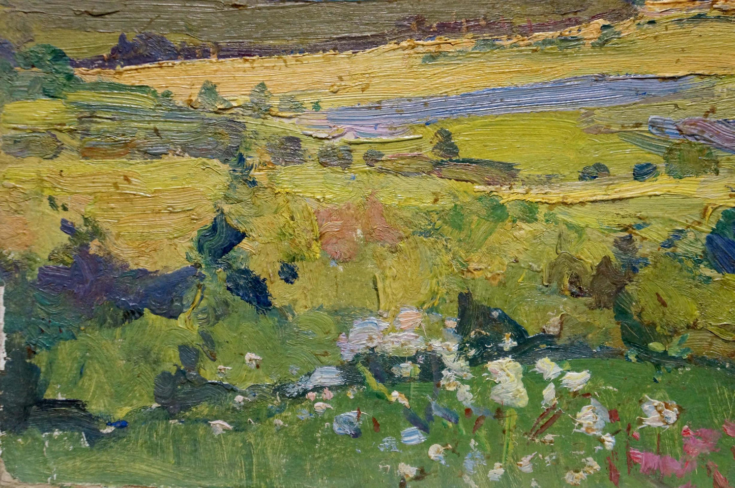 Oil painting of vibrant countryside by Gantman Moses Faybovich