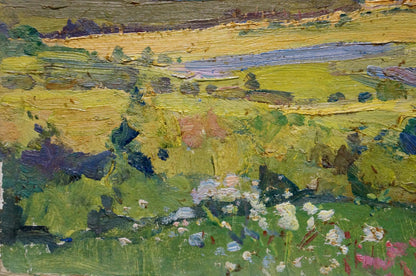 Oil painting of vibrant countryside by Gantman Moses Faybovich