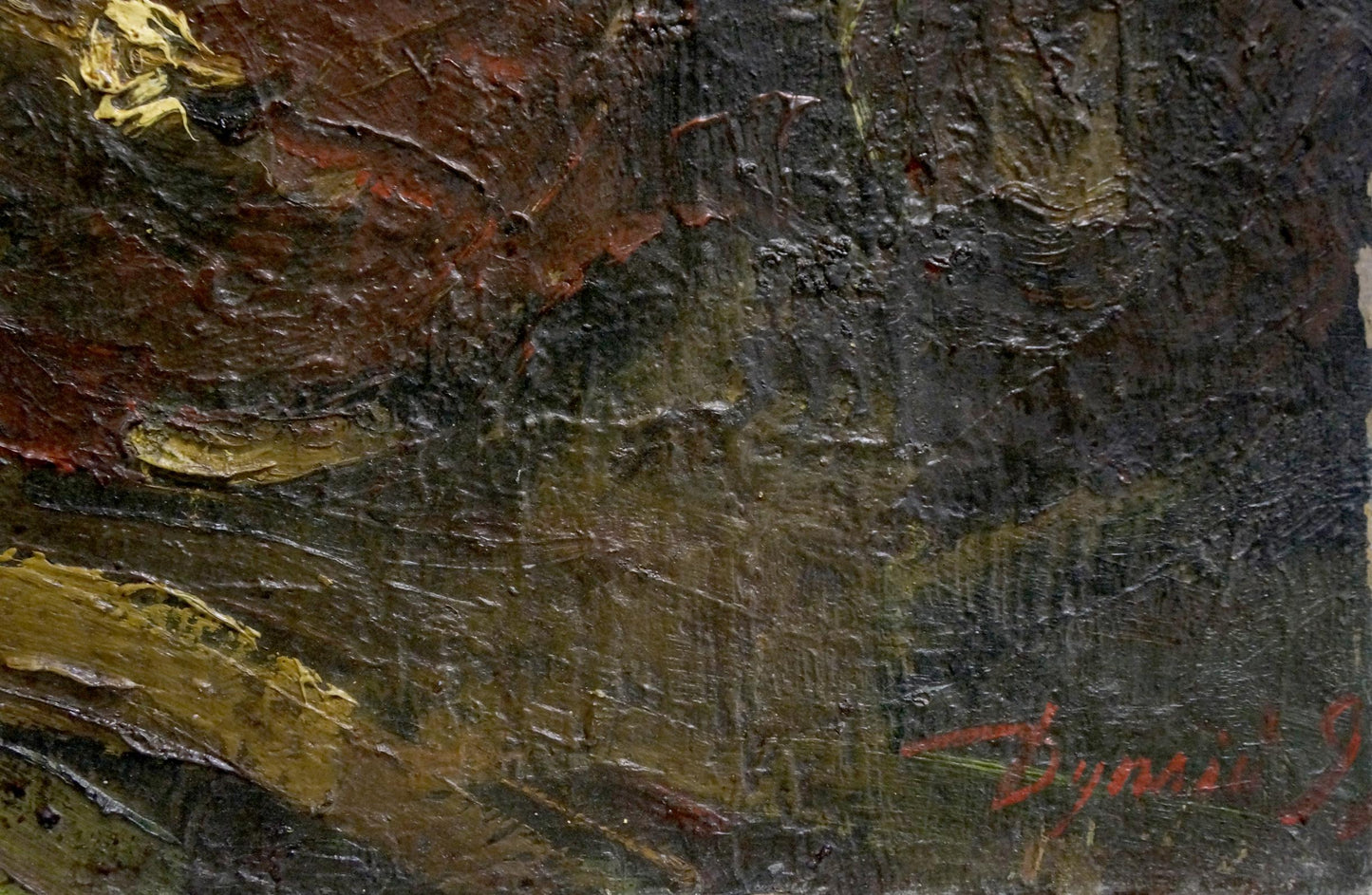 Textured impasto oil painting of red and white roses by Dupliy Sergey Alexandrovich