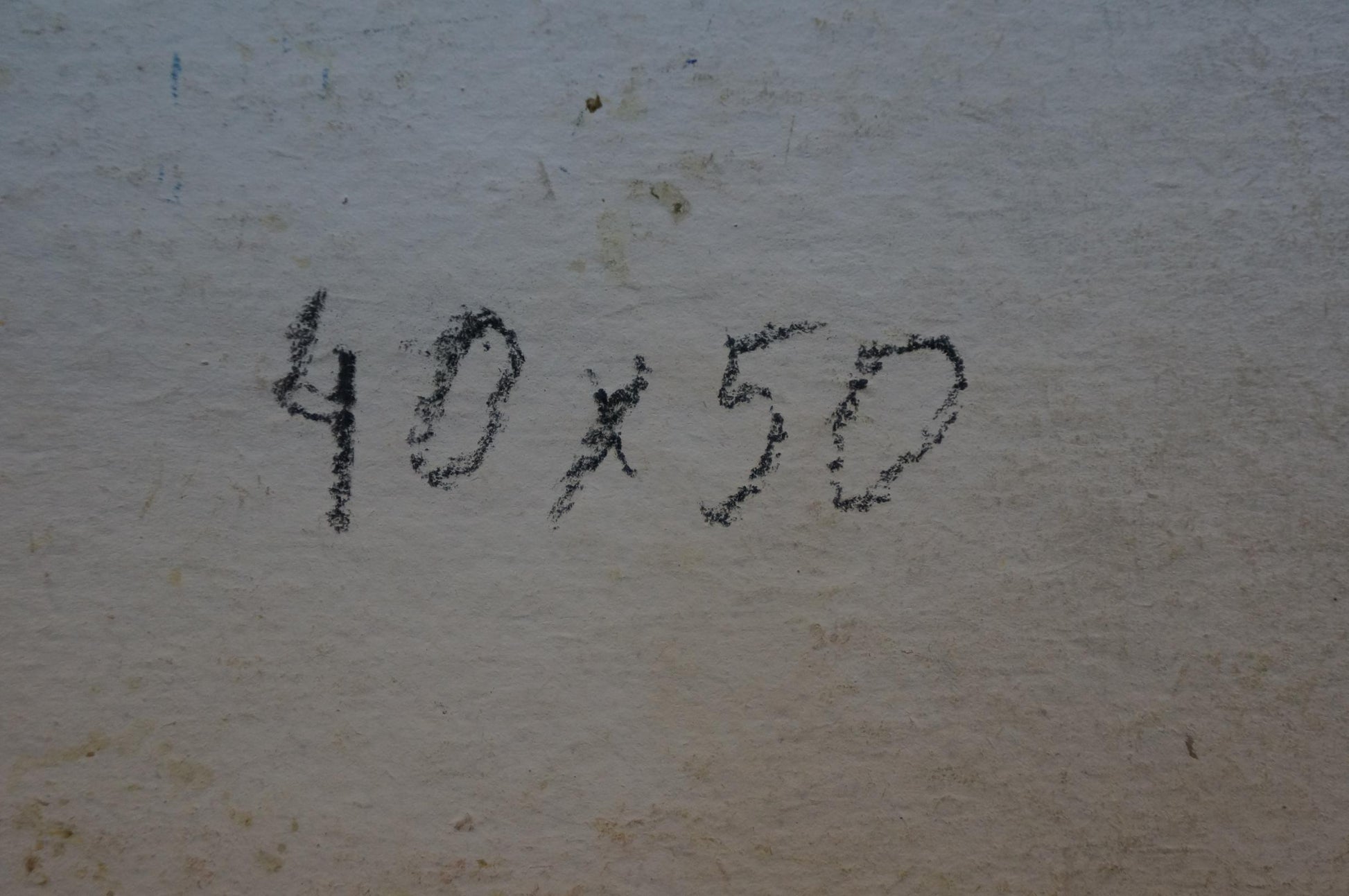 Handwritten black chalk on textured wall mimicking Gantman Moses Faybovich oil painting