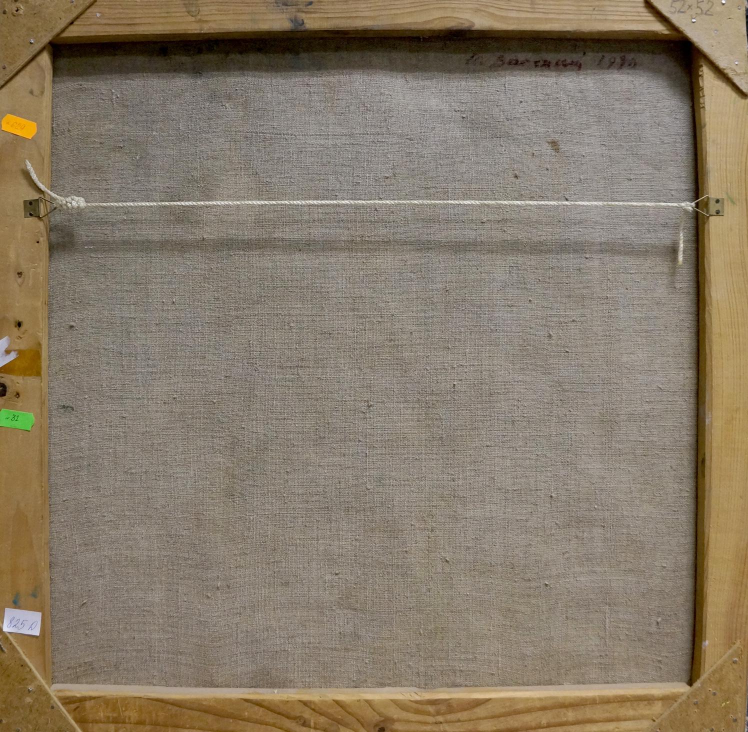 Back of Zaretsky Victor Ivanovich oil painting canvas with beige linen and hardware