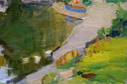 Oil painting Children at the pond by Gantman Moses Faybovich