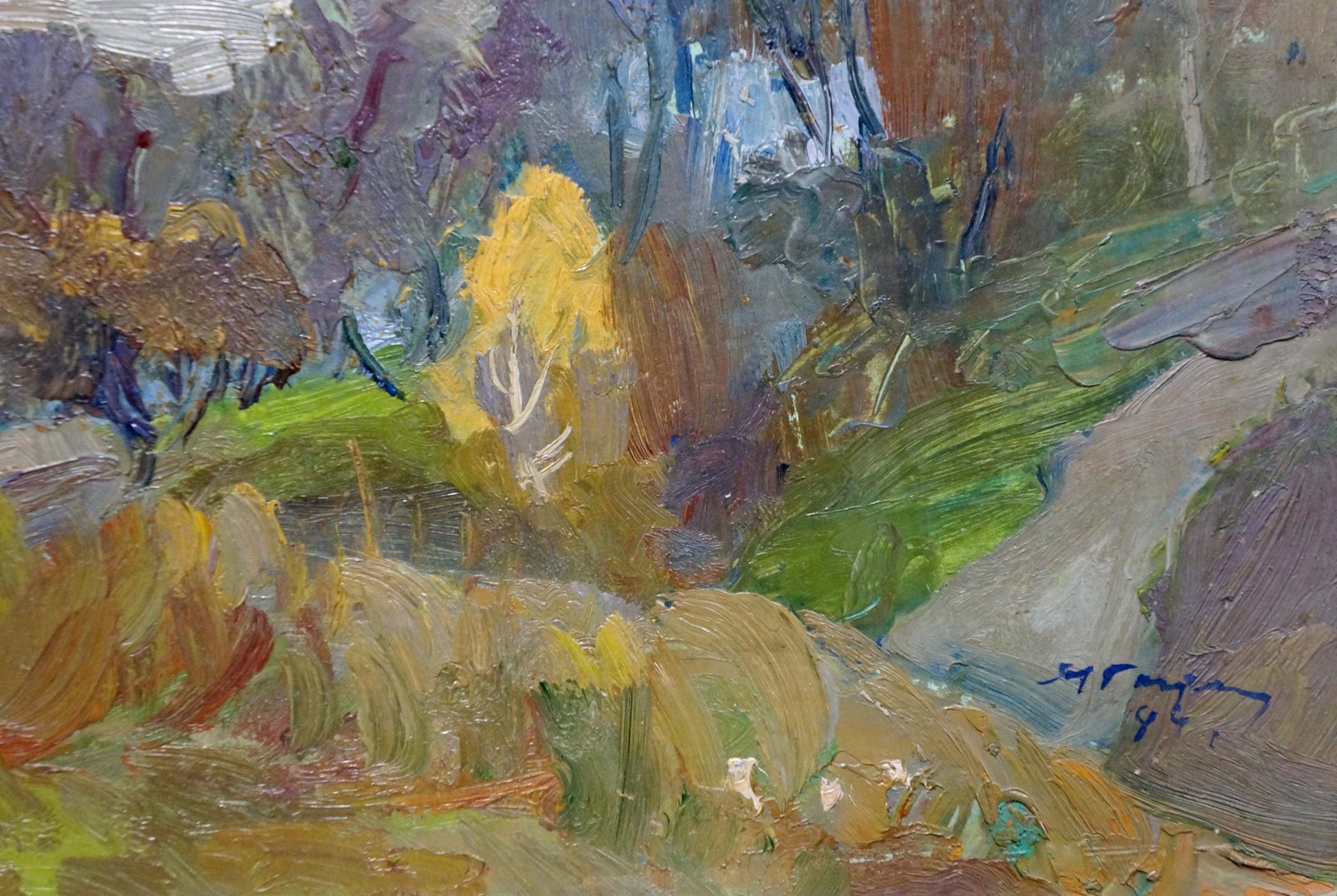 Vibrant impressionist oil painting Mainly cloudy by Gantman Moses Faybovich