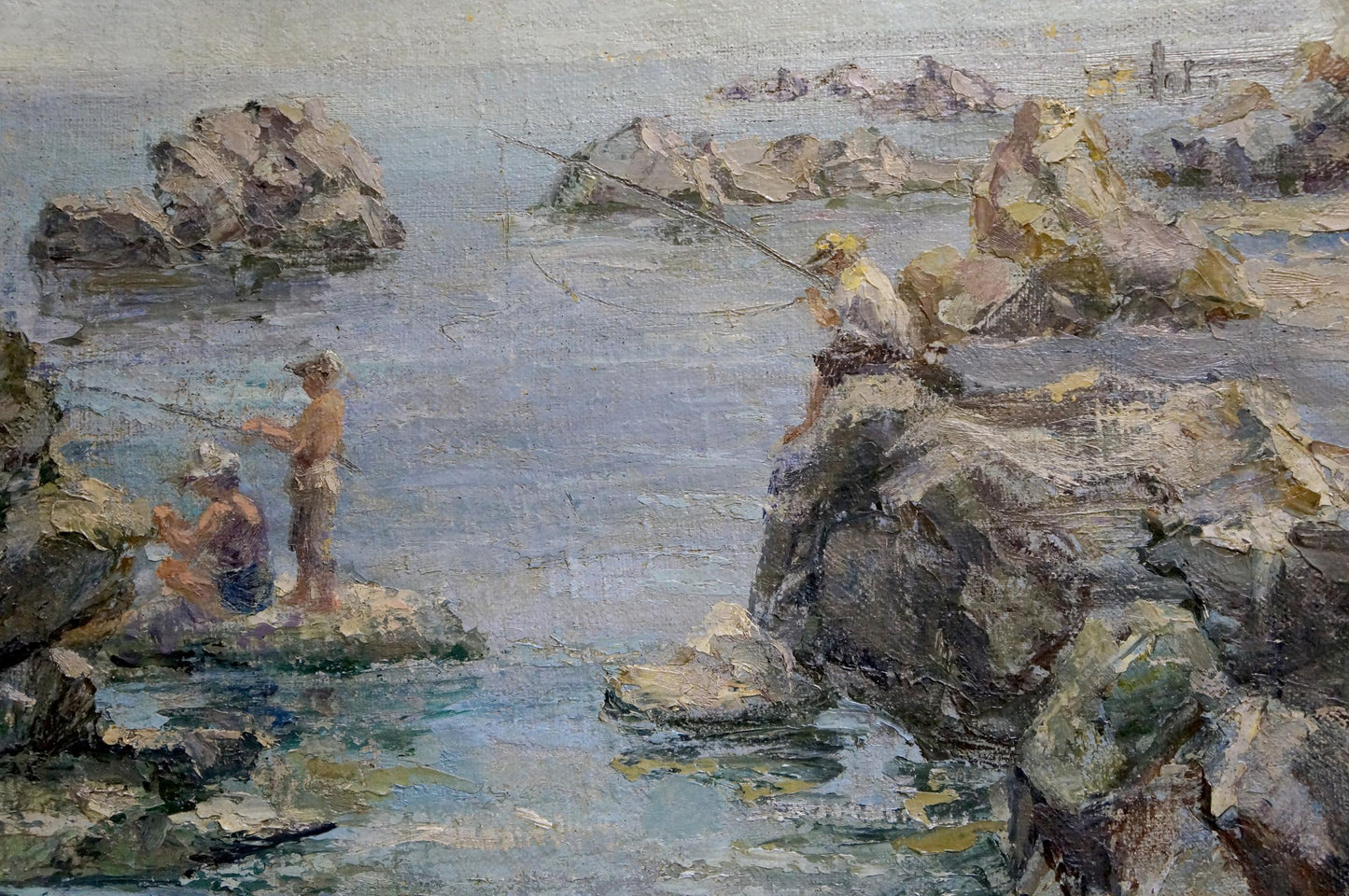 Oil painting Casting Lines from the Rocks by unknown artist