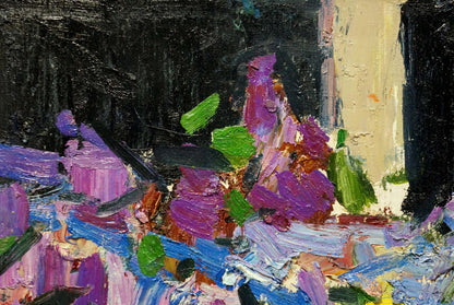 Oil painting Still life by Zaborovsky Leonid Alexandrovich, vibrant abstract purple green blue