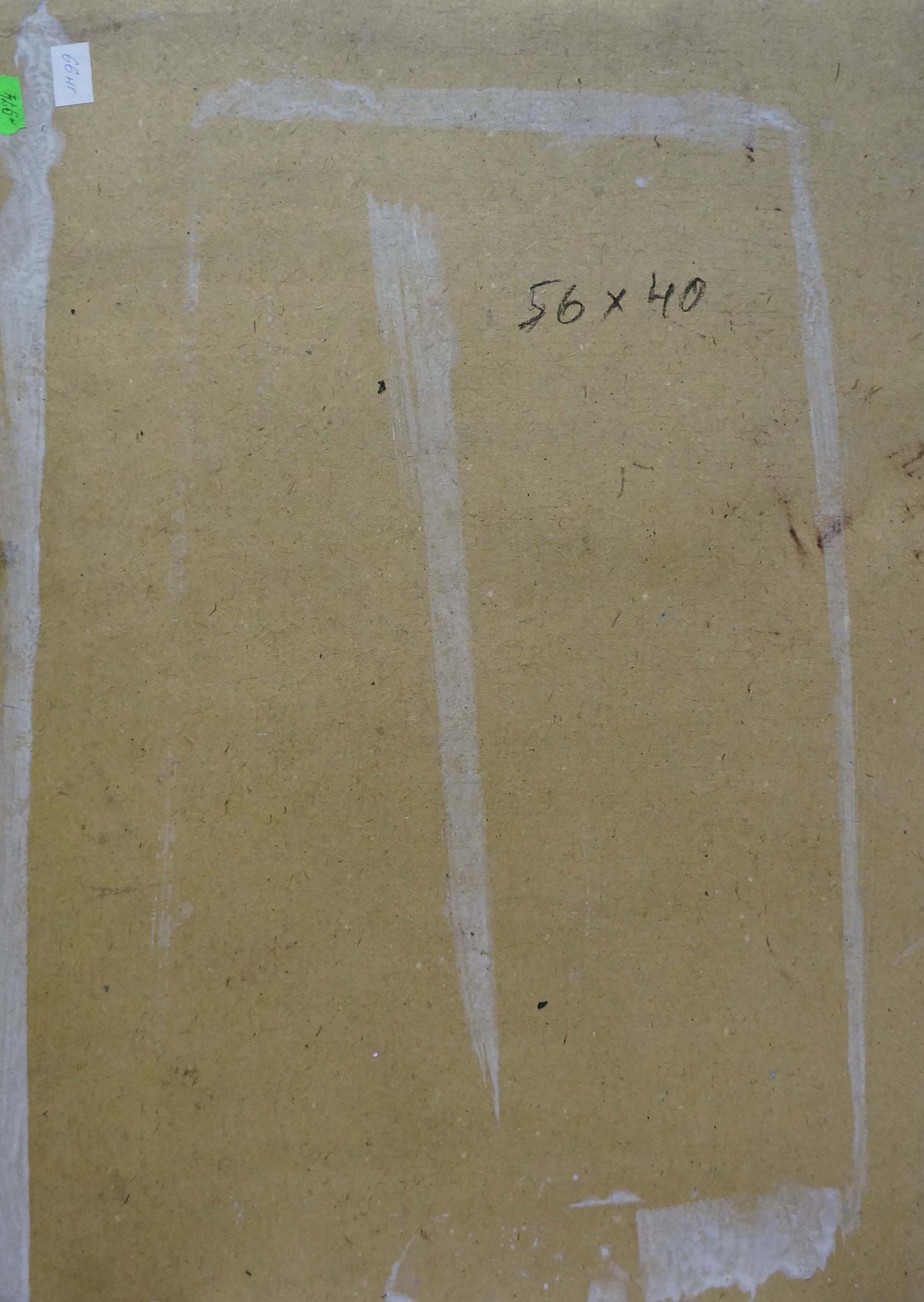 Back of Zaborovsky Leonid Alexandrovich oil painting with 56 x 40 dimensions on beige canvas