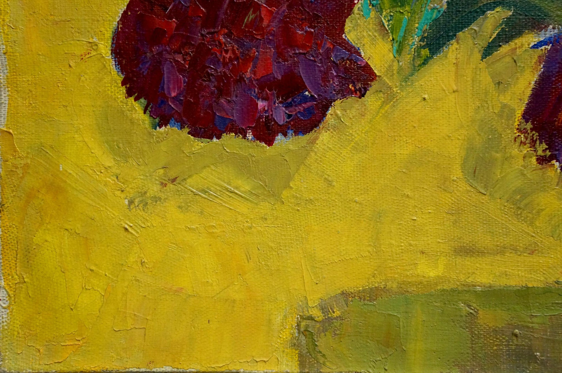 Vibrant red purple hydrangea oil painting by Vandalovsky Sergey Viktorovich