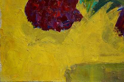 Vibrant red purple hydrangea oil painting by Vandalovsky Sergey Viktorovich
