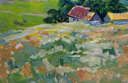 Vibrant impressionist oil painting Rustic romance in silence by Anatoly Fomin