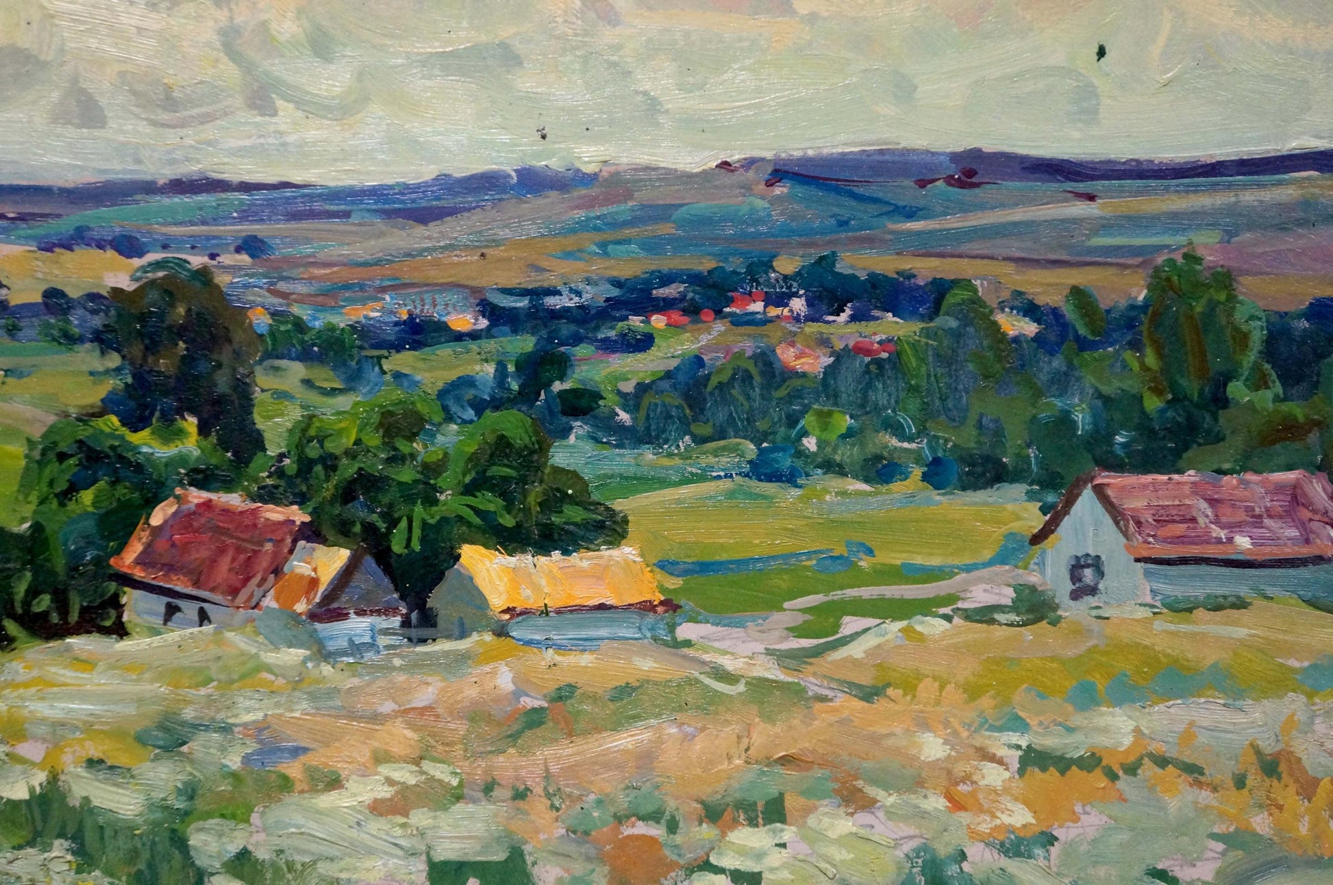 Vibrant impressionist oil painting Rustic romance in silence by Anatoly Fomin