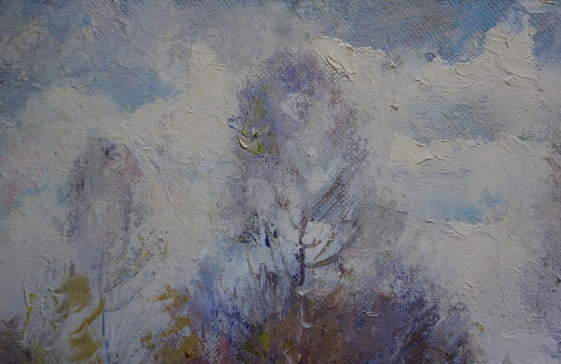 Oil painting The first snow fell in the forest by Alexander Mynka