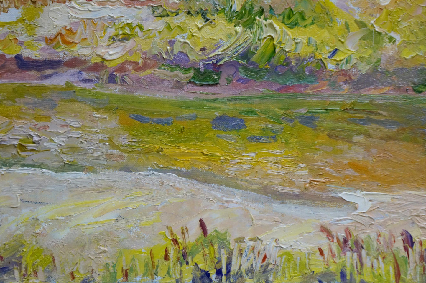 Oil painting July by Mynka Alexander Fedorovich: vibrant impressionist sunlit landscape