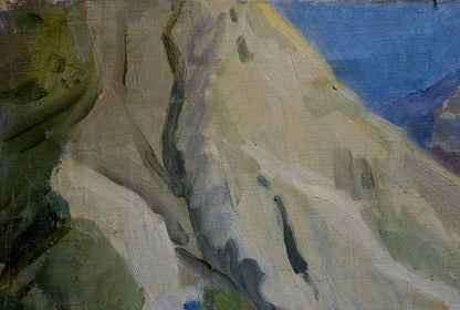 Oil painting of rocky cliffside by Filippov Zinovy Ivanovich