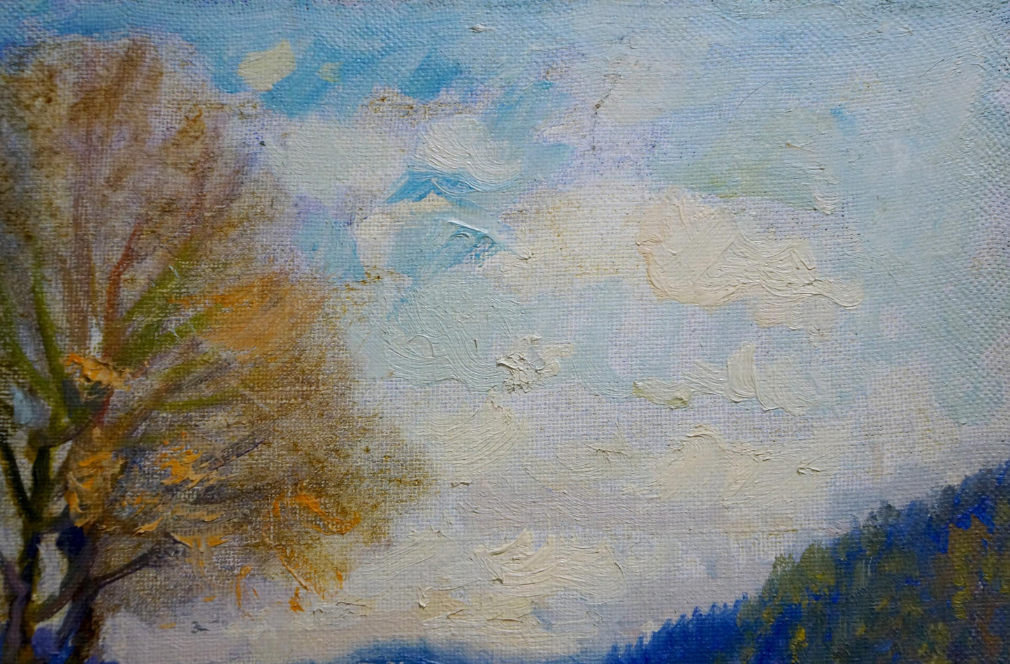 Textured oil painting of autumn tree by Mynka Alexander Fedorovich