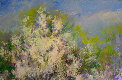Vibrant impressionist oil painting of blooming trees by Mynka Alexander Fedorovich