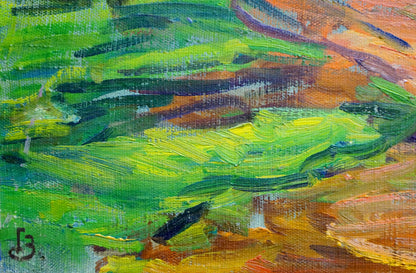 Vibrant oil painting landscape of village by Zakharyan Gurgen Arutyunovich