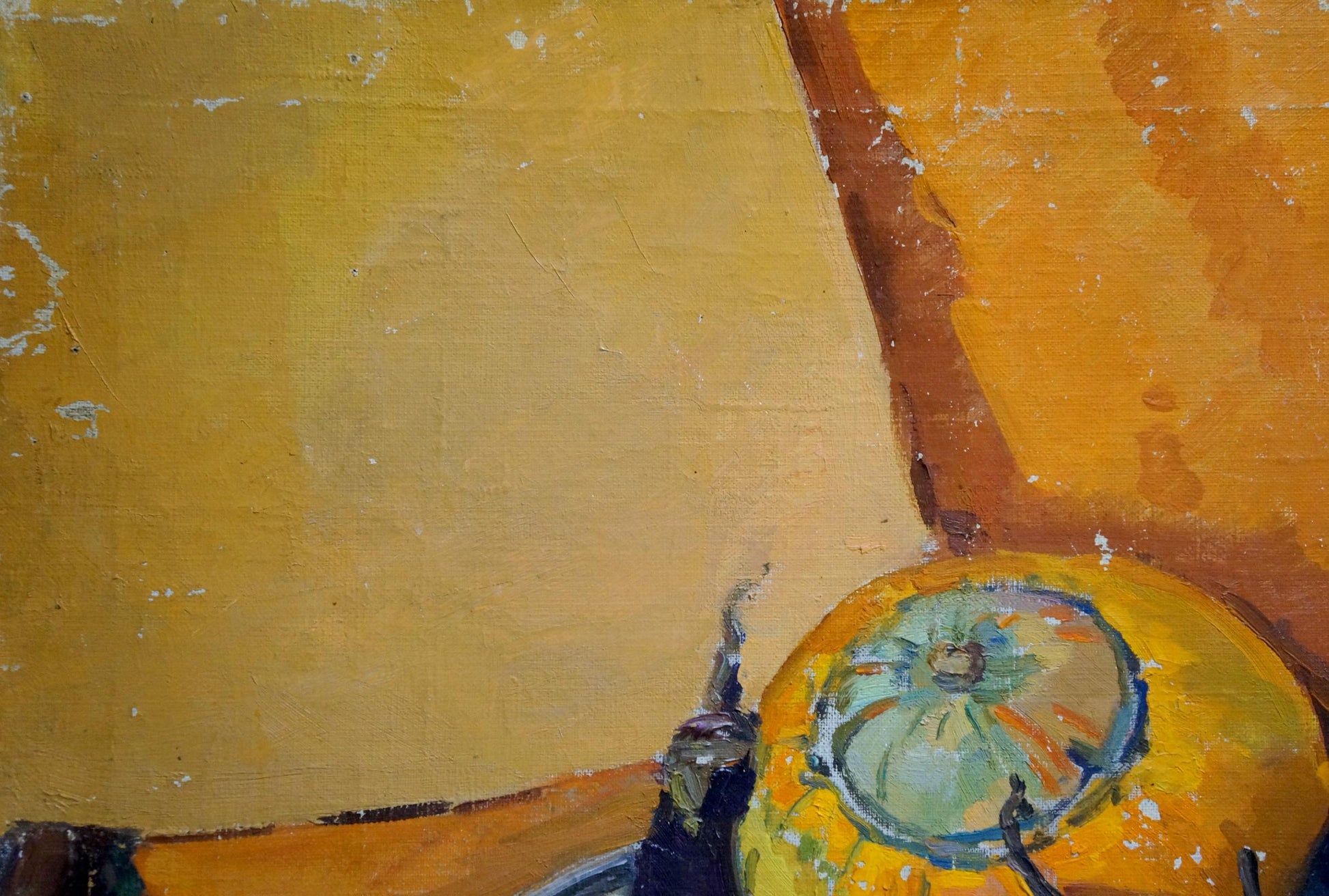 Vibrant yellow impressionistic pumpkin oil painting by Kisil Grigory Alekseevich