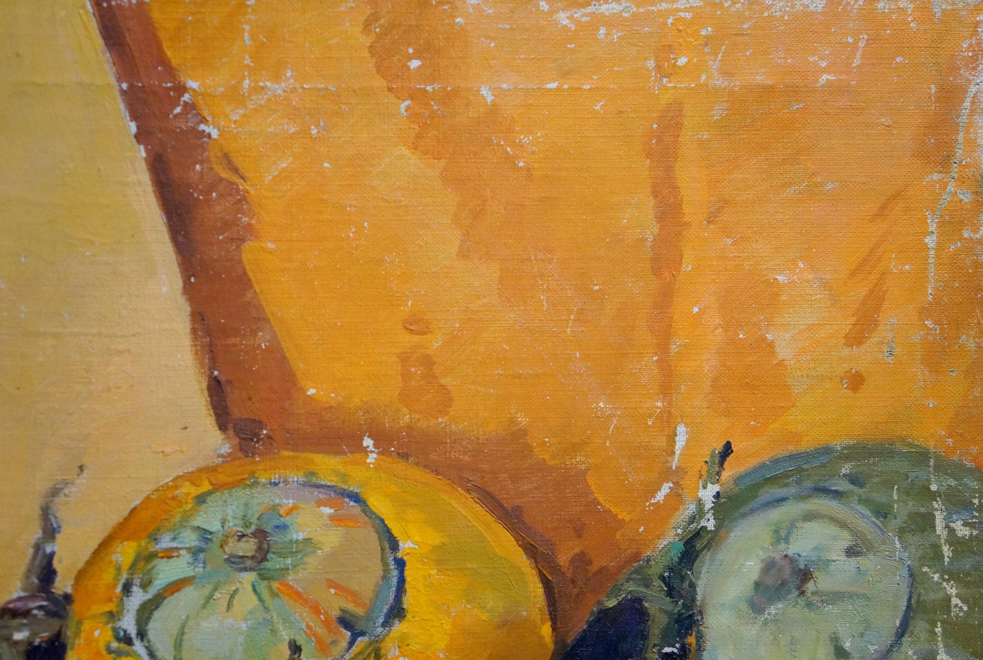 Oil painting of yellow green textured fruits by Kisil Grigory Alekseevich