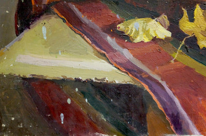 Oil painting Still life by Volkov Efim Efimovich with golden leaf
