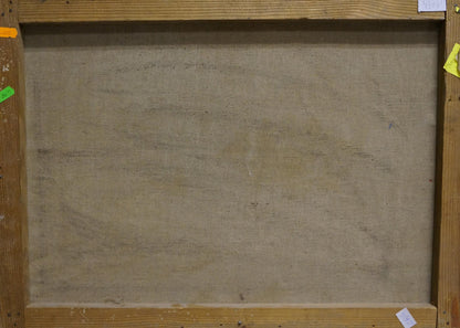 Back of Volkov Efim Efimovich oil painting still life canvas, worn beige fabric