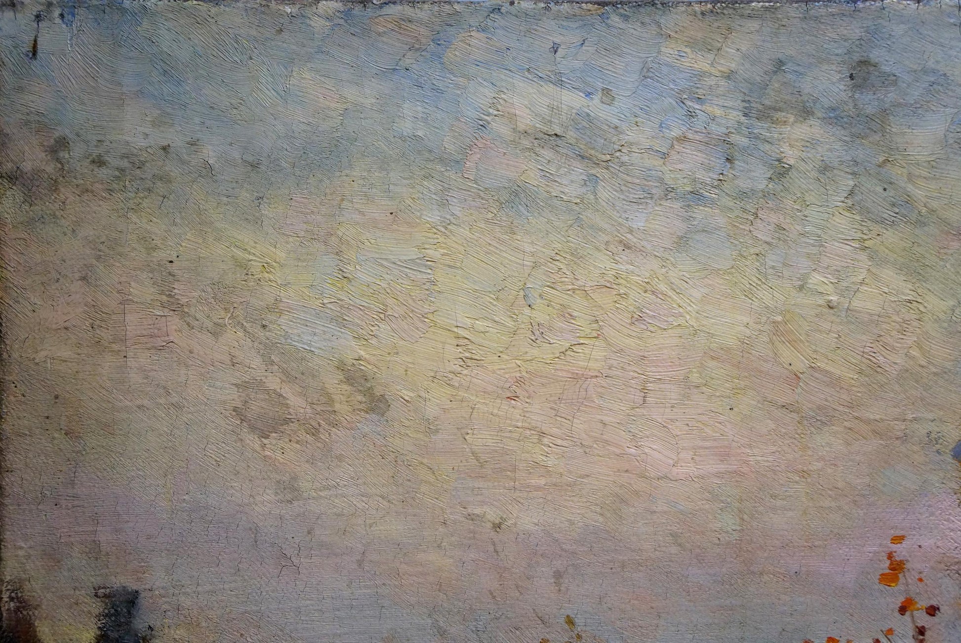 Oil painting Autumn Mynka by Alexander Fedorovich, abstract textured pastel canvas