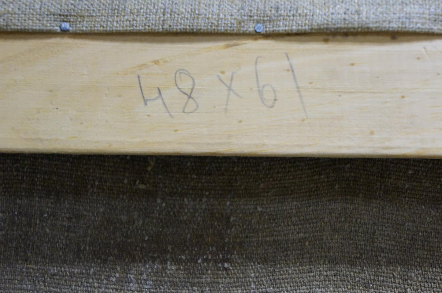 Back of Oil painting Fish table Varennya Mykola Romanovych with 48 x 61 stretcher bar