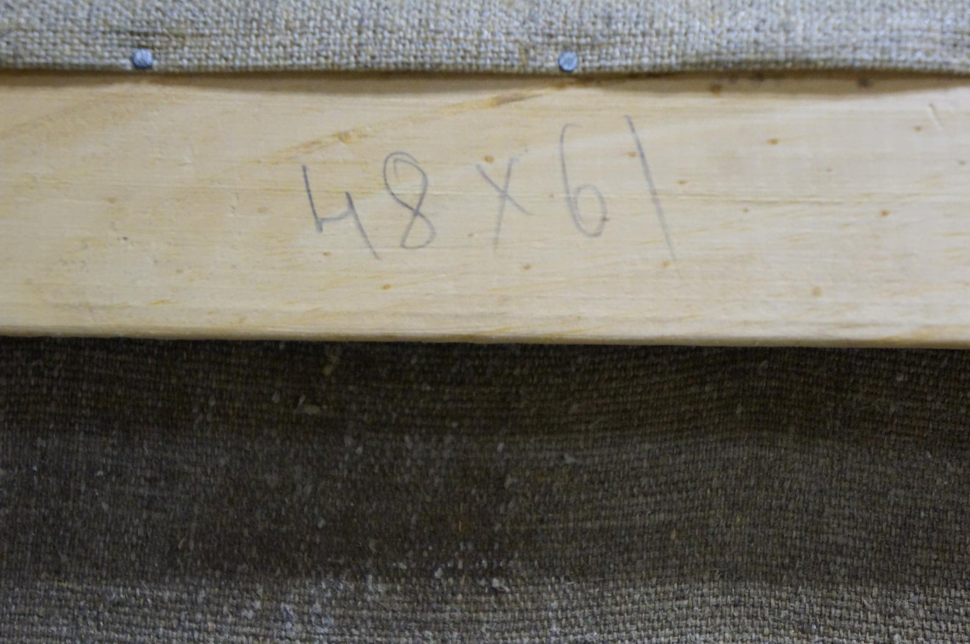 Back of Oil painting Fish table Varennya Mykola Romanovych with 48 x 61 stretcher bar