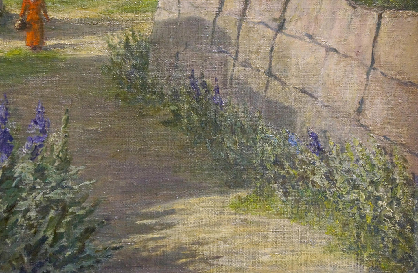 Purple lupine flowers by Maslov Viktor Ivanovich oil painting