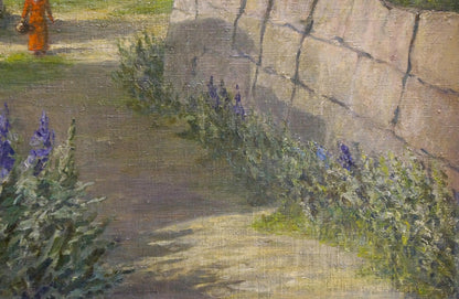 Purple lupine flowers by Maslov Viktor Ivanovich oil painting