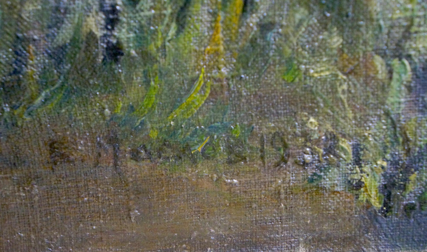 Oil painting Foothills by Maslov Viktor Ivanovich, impressionistic green hues