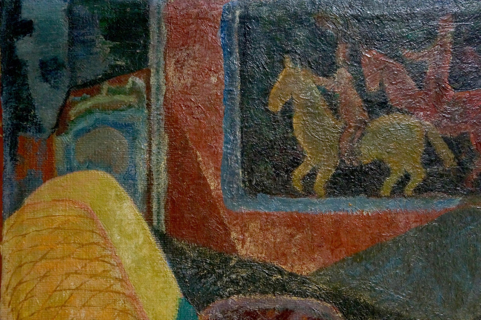 Textured oil painting of sleeping girl by Kachanov Konstantin Silovich