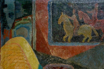 Textured oil painting of sleeping girl by Kachanov Konstantin Silovich