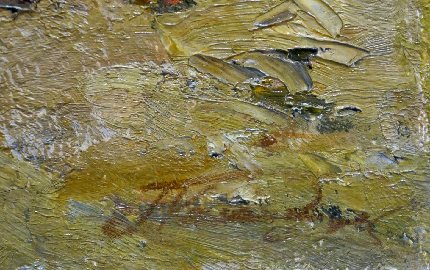 Oil painting Waves crash on the shore by Petr Kolomoitsev impasto texture